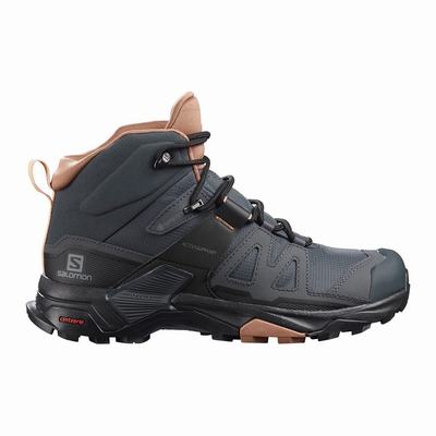 Salomon X ULTRA 4 MID GORE-TEX - Naisten Vaelluskengät - TummanHarmaat/Kerma